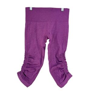 Lululemon In The Flow Crop II Leggings Heathered Berry Yum Yum Purple 4 W6B41S‎